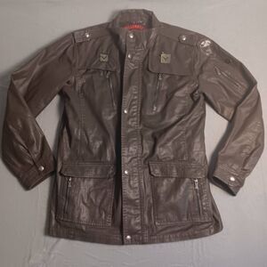 Vintage Wellensteyn mens large montgomery jacket brown wax Waterproof -GOOD